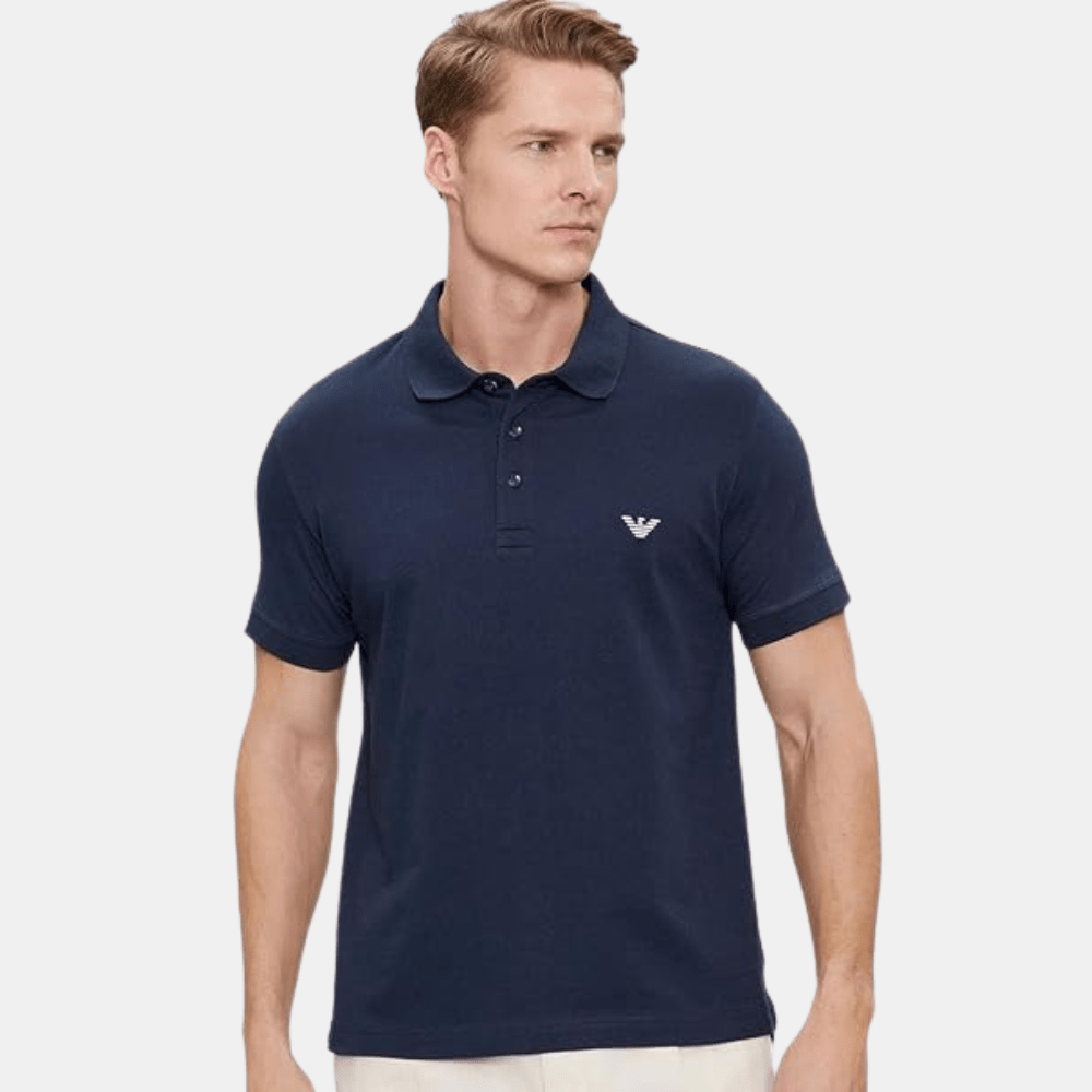 Emporio Armani Piqué Polo Shirt (Navy Blue) - DIVA ONLINE STORE