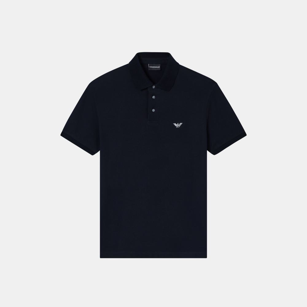 Emporio Armani Piqué Polo Shirt (Navy Blue)