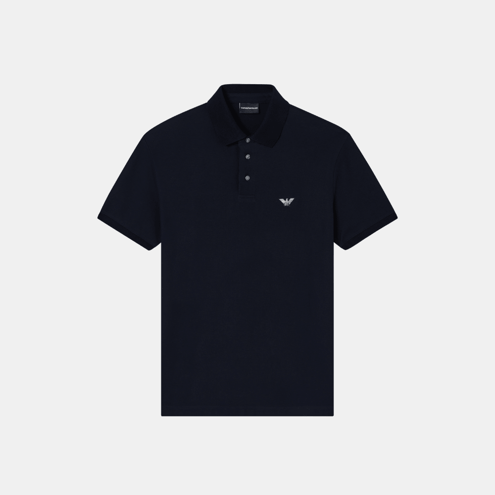 Emporio Armani Piqué Polo Shirt (Navy Blue) - DIVA ONLINE STORE