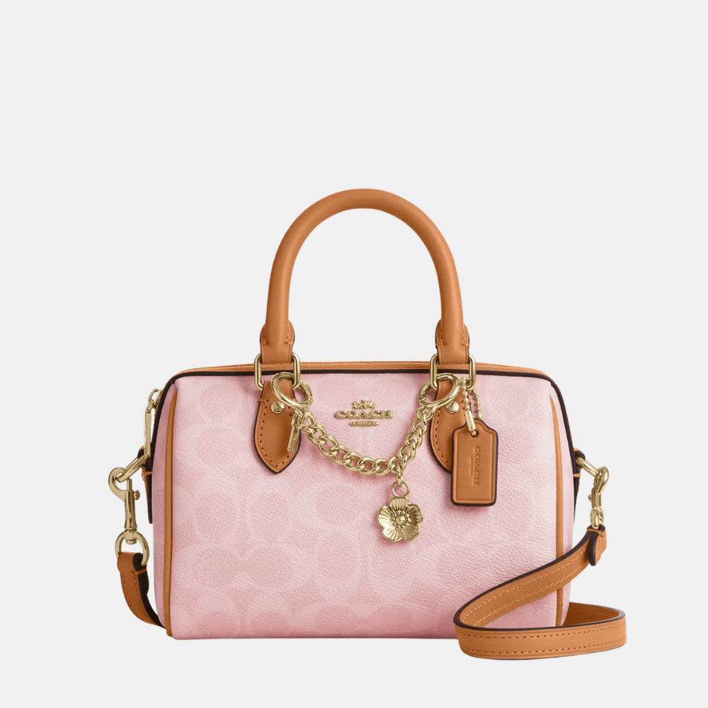 Coach Mini Rowan Crossbody Bag In Signature Canvas With Charms - DIVA ONLINE STORE