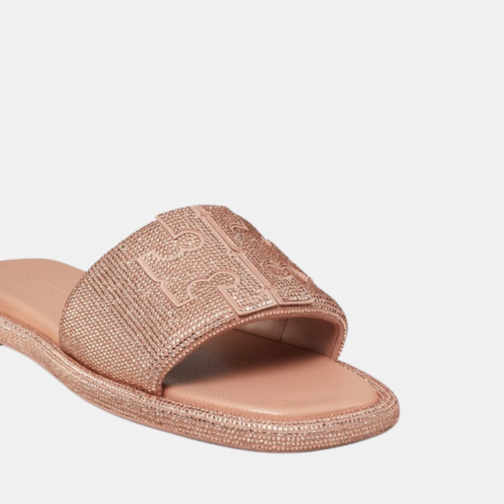 Tory Burch Pavé Double T Sport Slide (Malva/Light Peach)