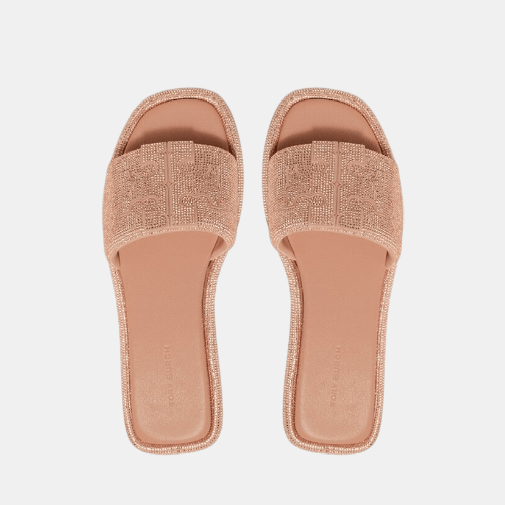 Tory Burch Pavé Double T Sport Slide (Malva/Light Peach) - DIVA ONLINE STORE