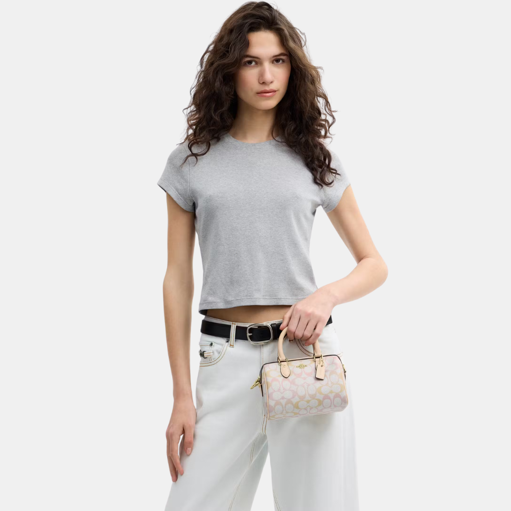 Coach Mini Rowan Crossbody Bag In Pretty Signature Canvas