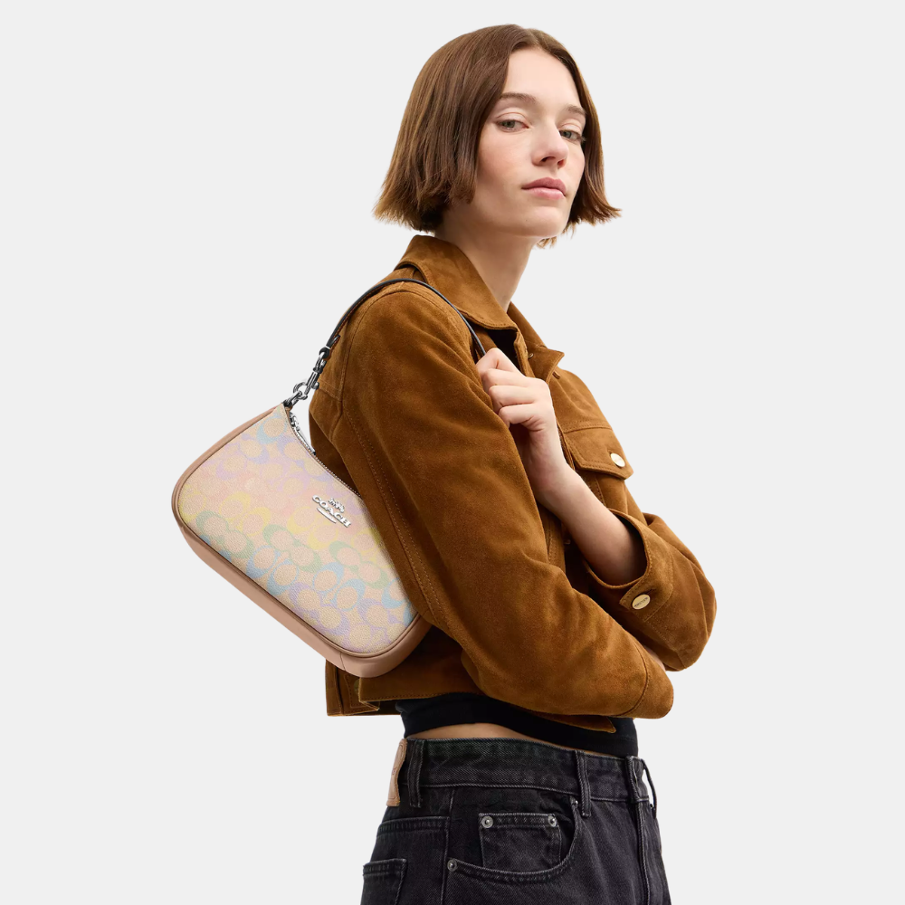 Coach Teri Shoulder Bag In Rainbow Signature Canvas