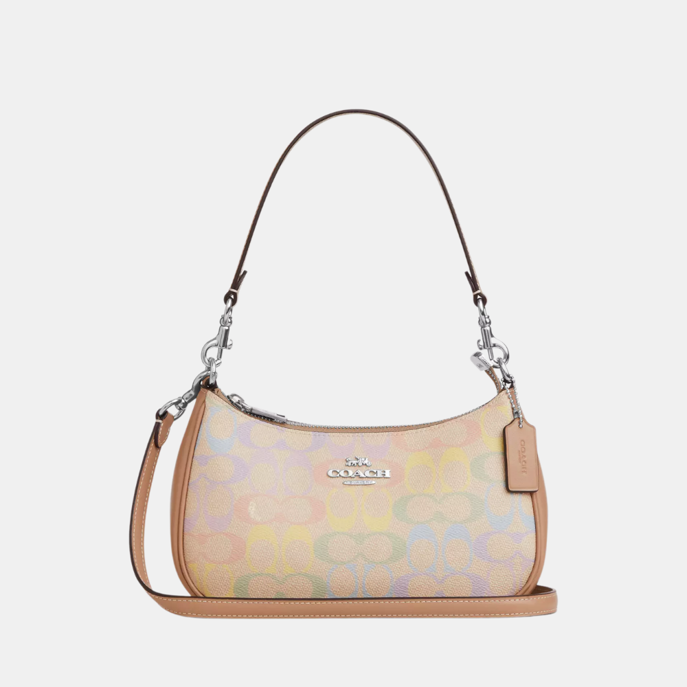 Coach Teri Shoulder Bag In Rainbow Signature Canvas