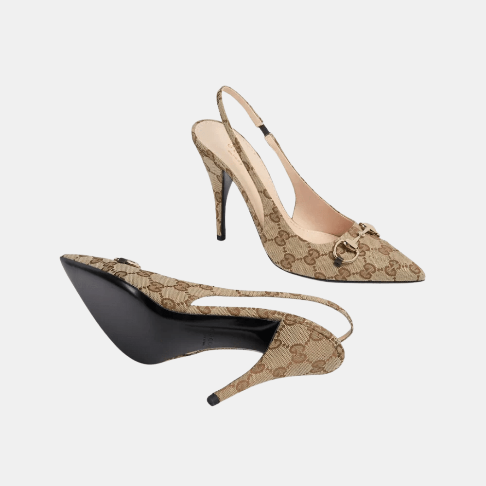 Gucci GG Canvas Slingback Pumps - DIVA ONLINE STORE