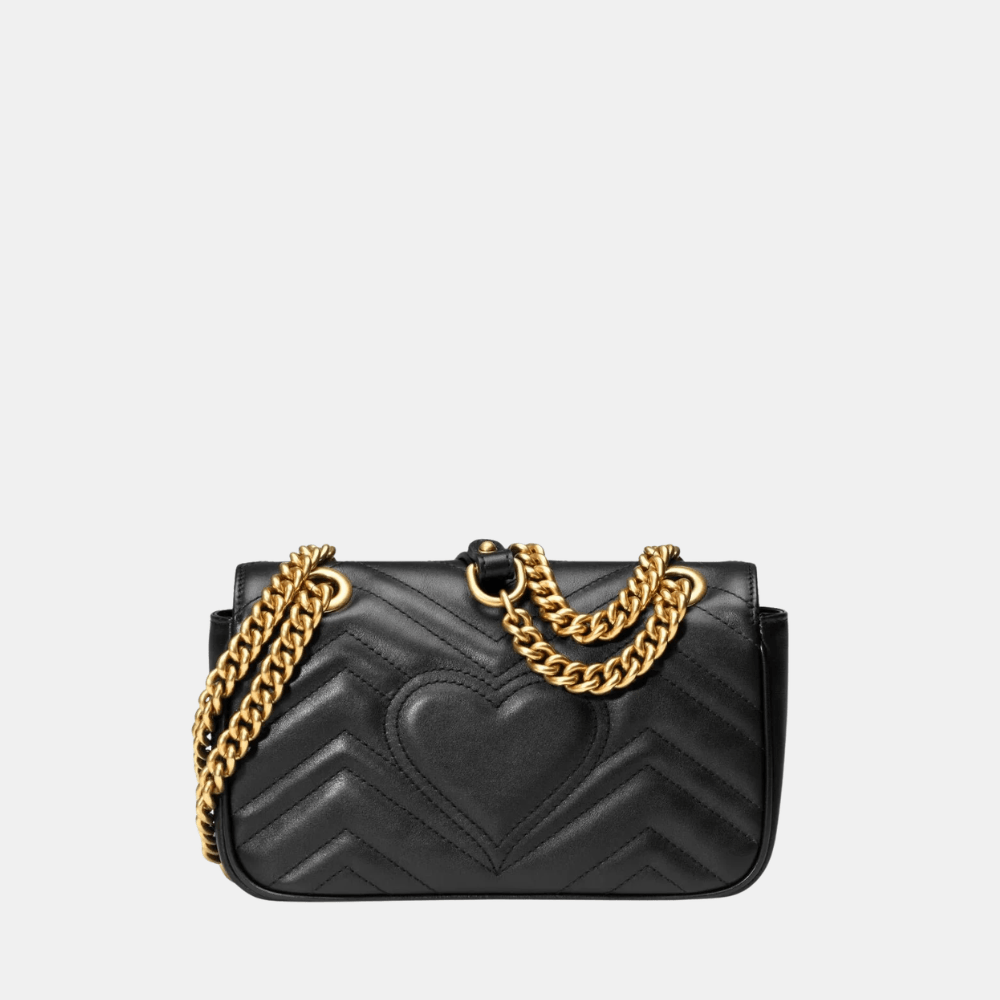 Gucci GG Marmont Mini Shoulder Bag In Black Leather - DIVA ONLINE STORE