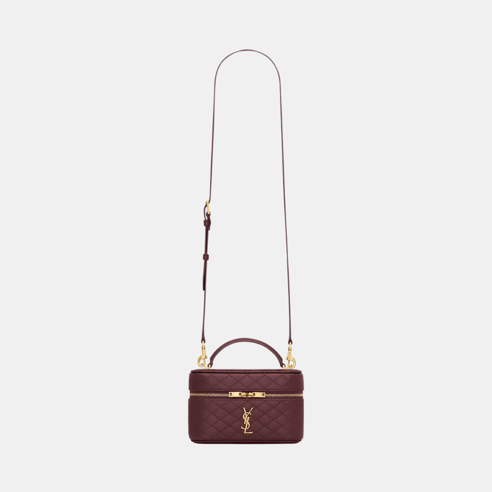 Saint Laurent Gaby Vanity In Lambskin (Rouge Cabernet) - DIVA ONLINE STORE