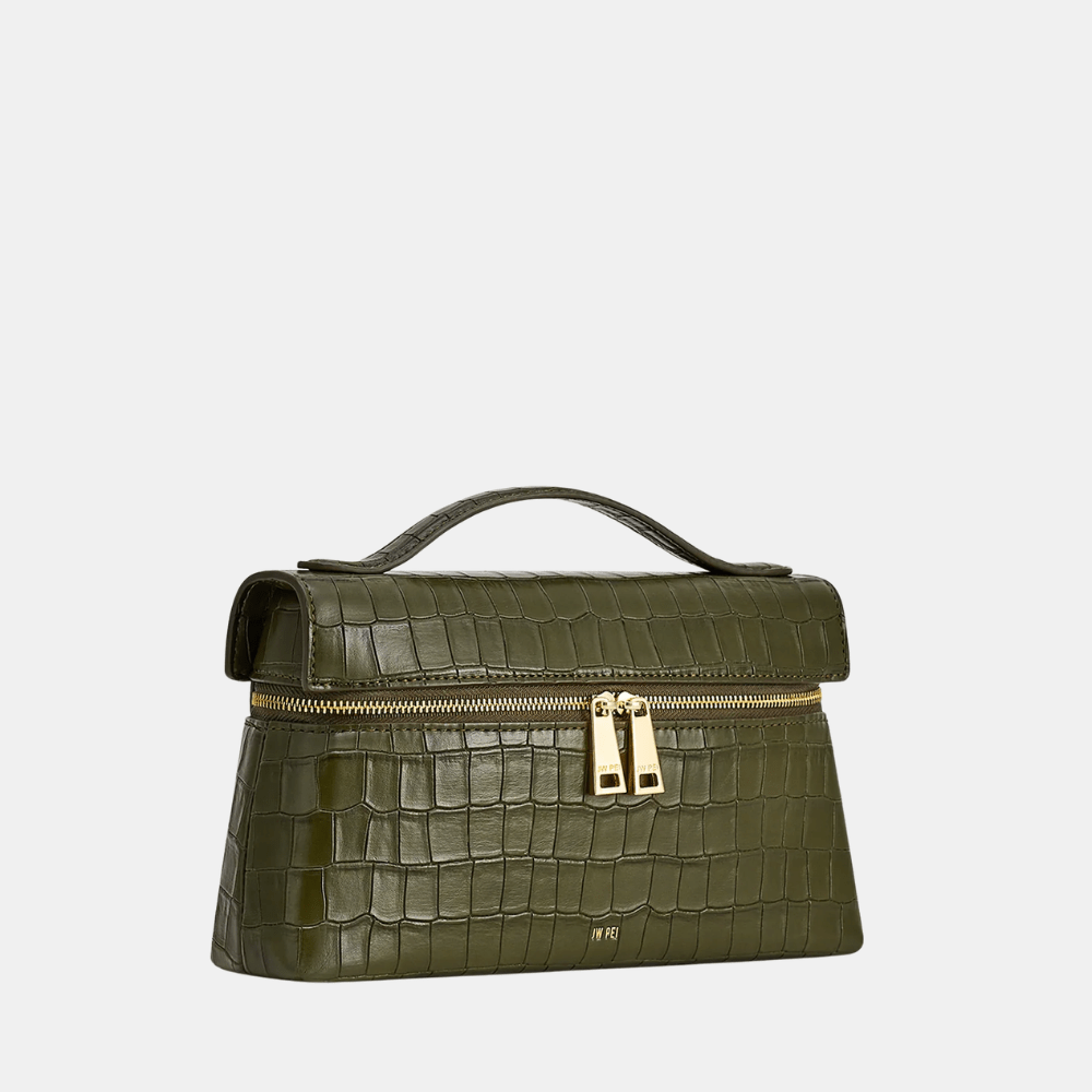 JW Pei Croc - Embossed Thea Top Handle Bag (Olive Green) - DIVA ONLINE STORE