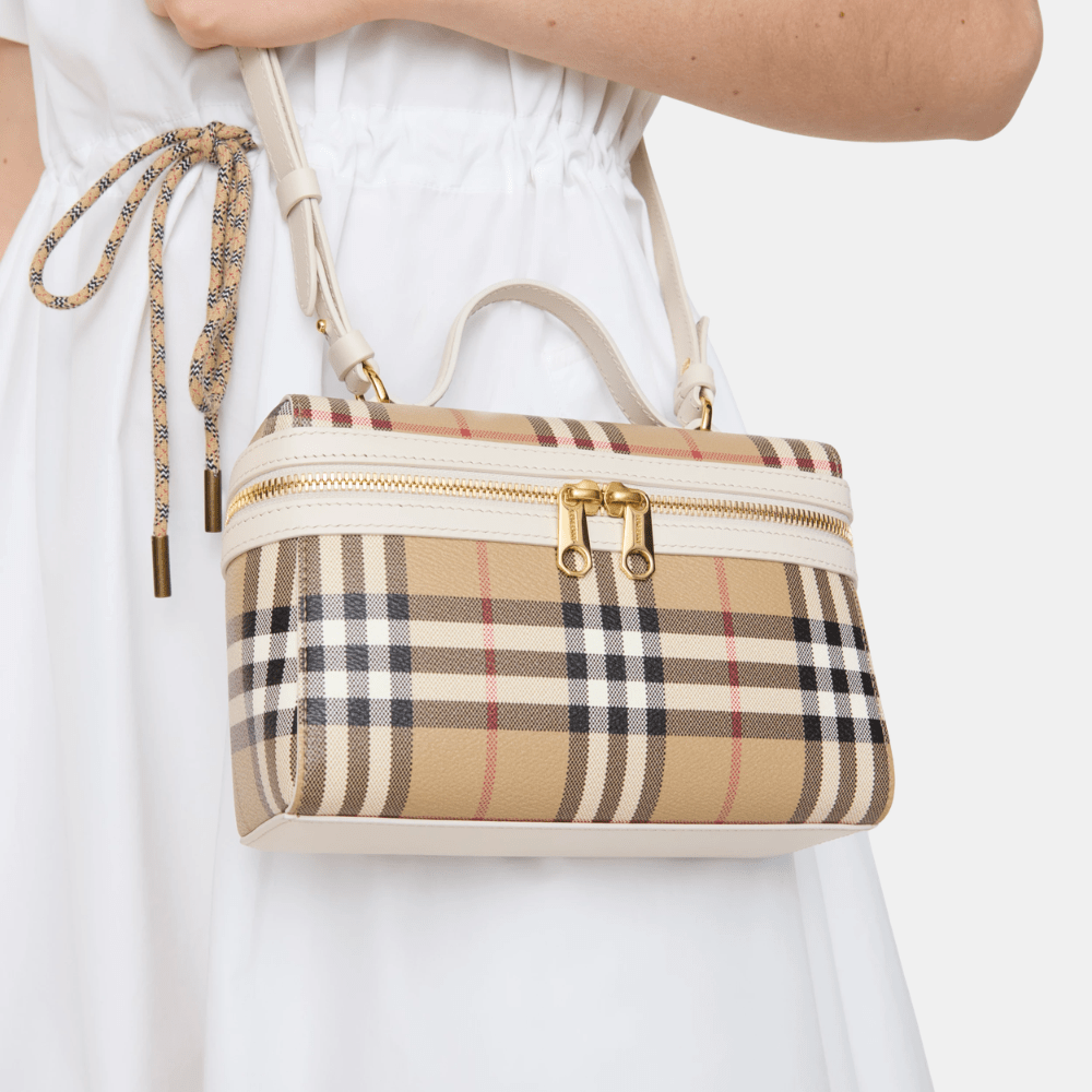 Burberry Check Vanity Bag (Archive Beige/Soap Beige)