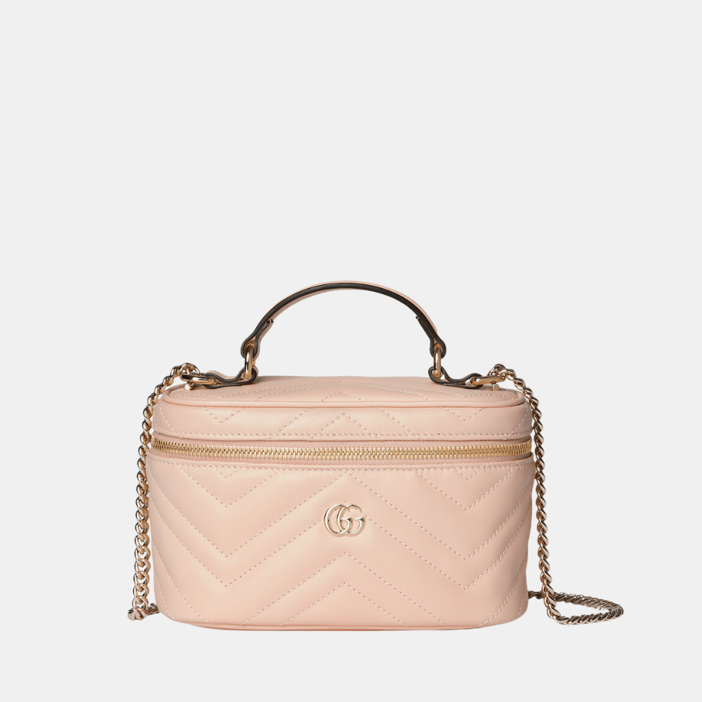 Gucci GG Marmont Mini Vanity Bag In Pale Pink Leather - DIVA ONLINE STORE