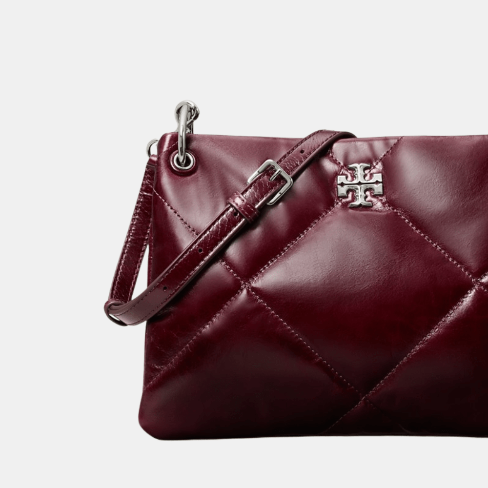 Tory Burch Small Kira Diamond Quilt Distressed Shoulder Bag (Dark Carmine) - DIVA ONLINE STORE