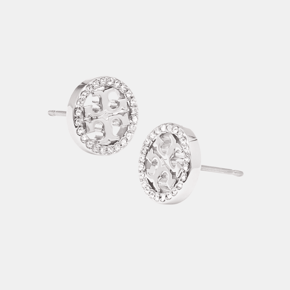 Tory Burch Icon Pavé Stud Earrings - DIVA ONLINE STORE