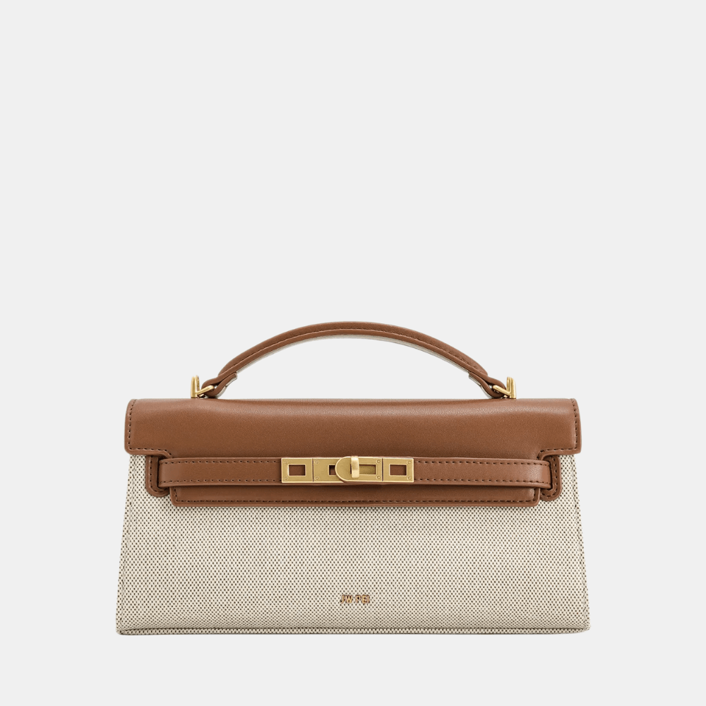 JW Pei Noor Top Handle Bag (Brown Canvas) - DIVA ONLINE STORE