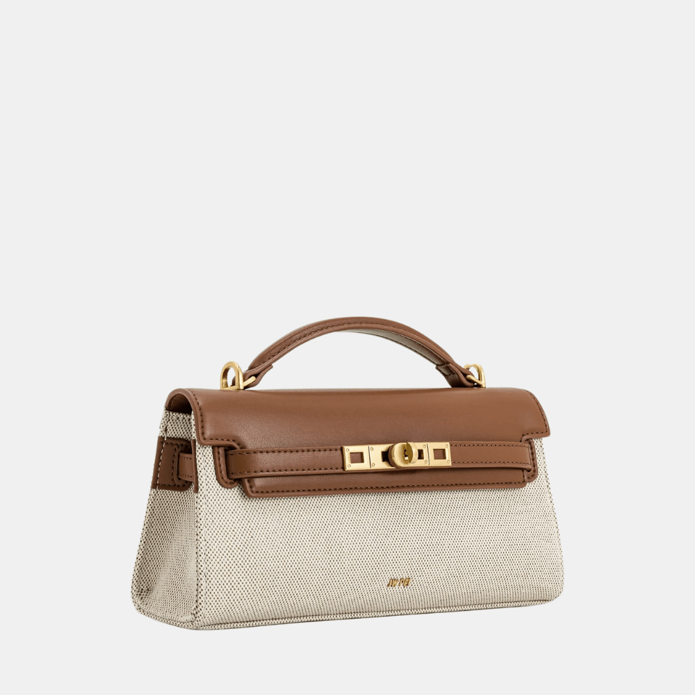 JW Pei Noor Top Handle Bag (Brown Canvas) - DIVA ONLINE STORE