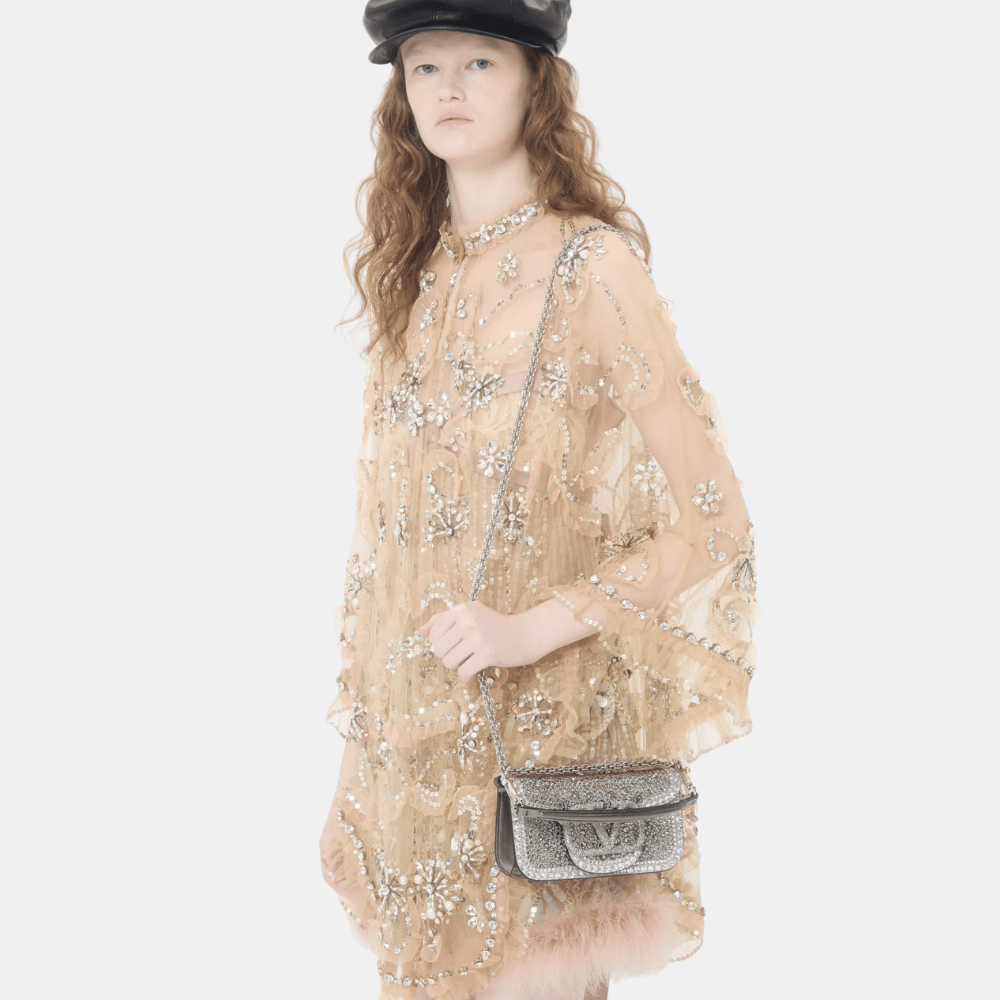 Valentino Garavani Locò Small Shoulder Bag With Rhinestones - DIVA ONLINE STORE