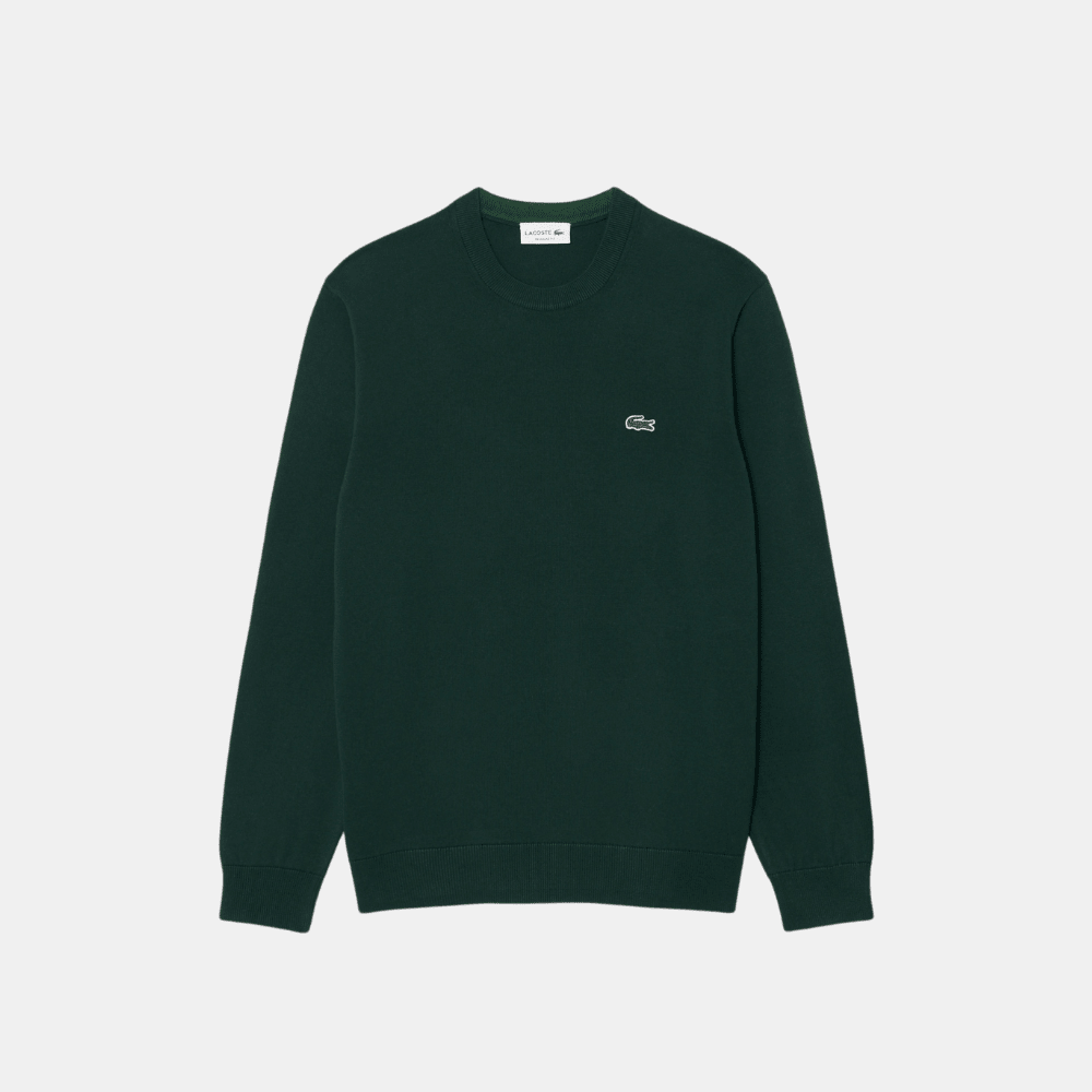 Lacoste Crew Neck Cotton Sweater (Green) - DIVA ONLINE STORE