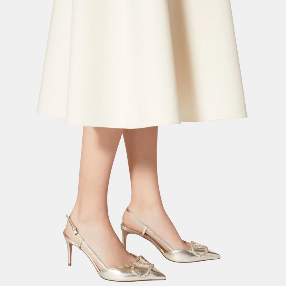 Valentino VLogo Glow Laminated Nappa Slingback Pumps - DIVA ONLINE STORE