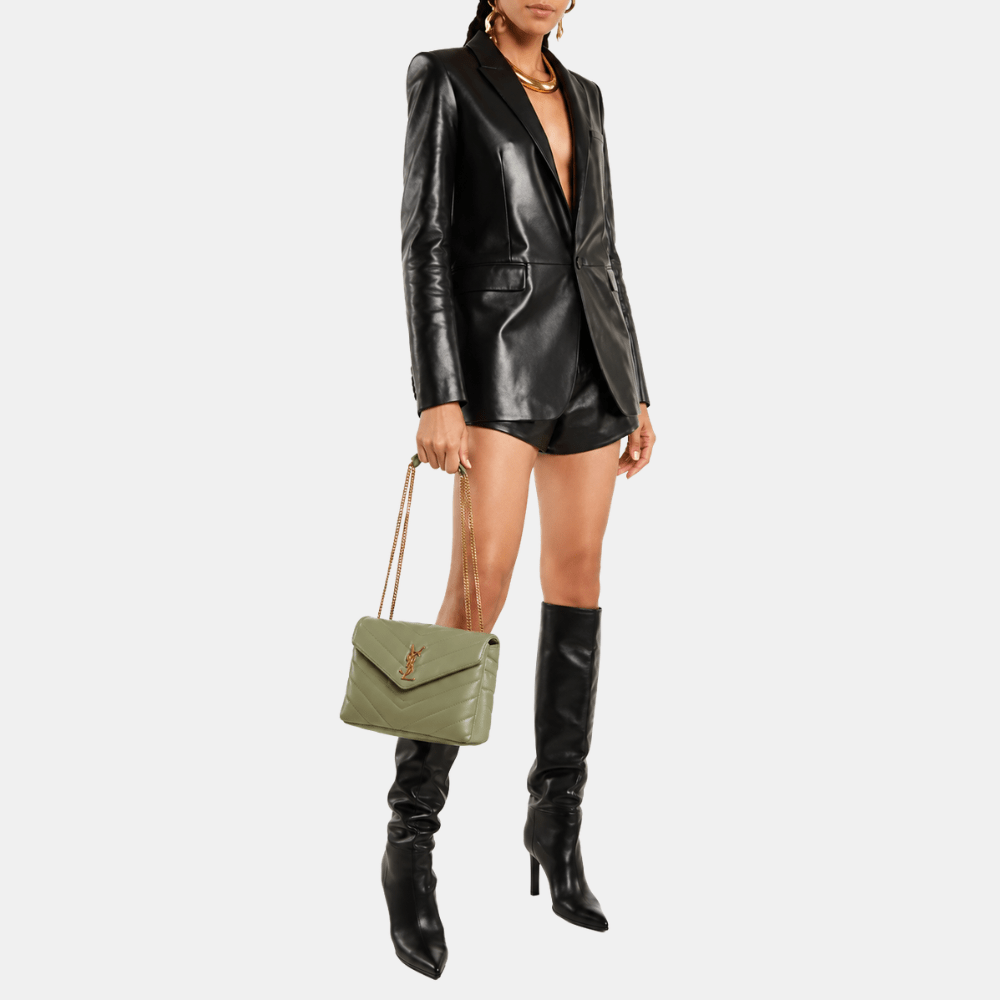 Saint Laurent Loulou Small Shoulder Bag (Sage) - DIVA ONLINE STORE