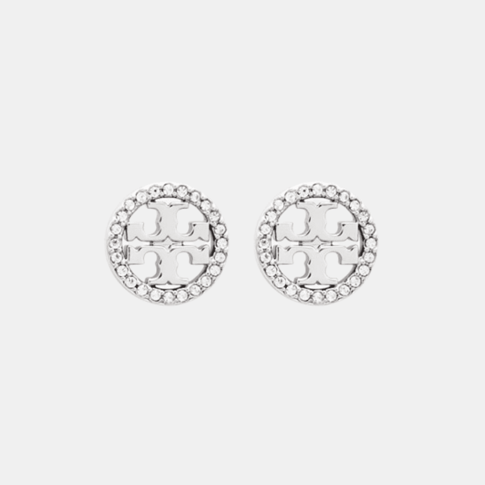Tory Burch Icon Pavé Stud Earrings - DIVA ONLINE STORE