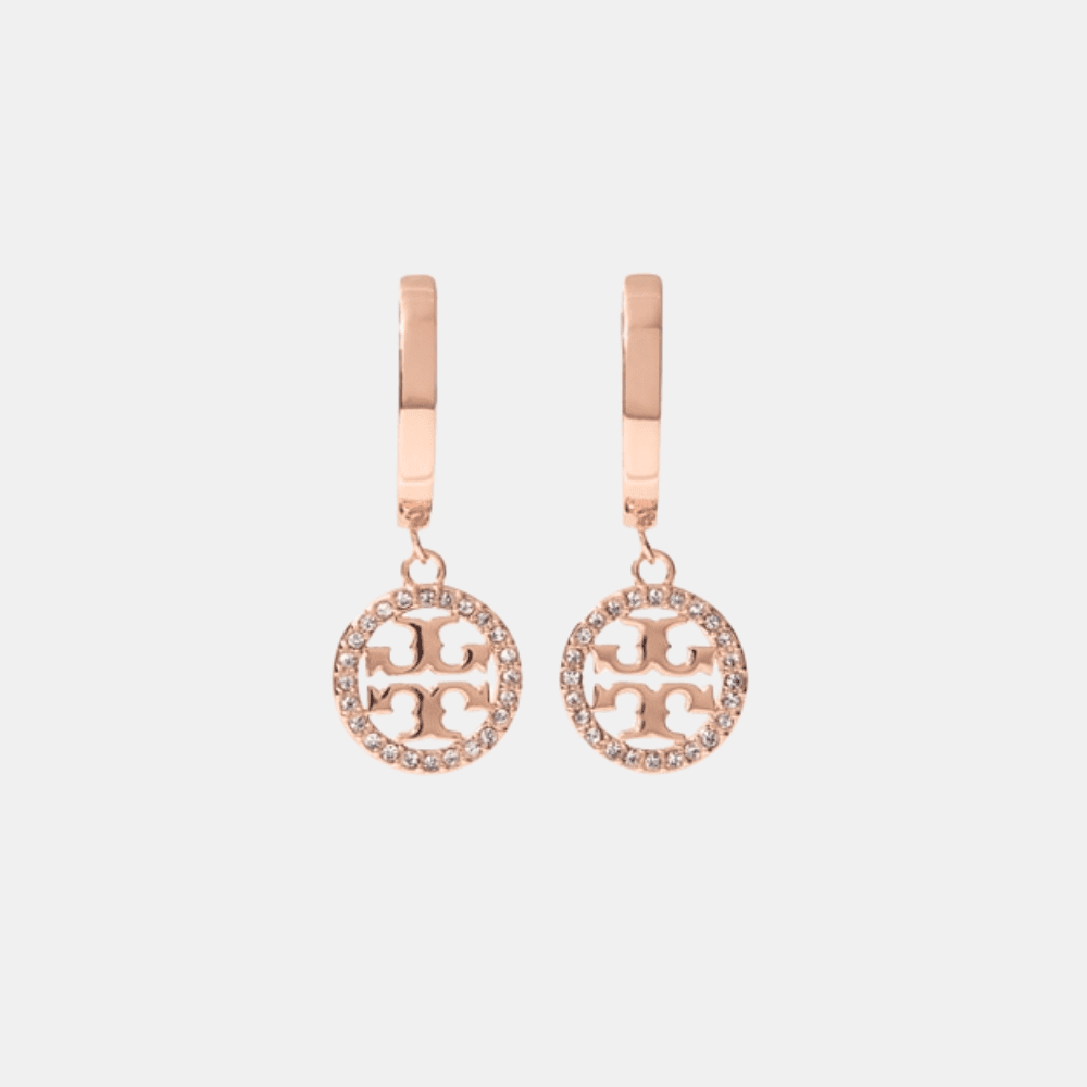 Tory Burch Icon Pavé Hoop Earrings - DIVA ONLINE STORE