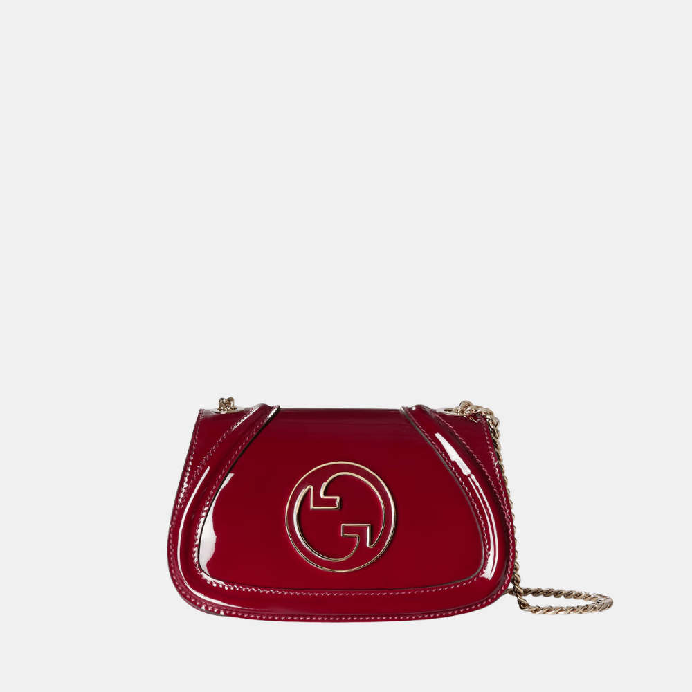 Gucci Blondie Mini Shoulder Bag In Rosso Ancora Red Patent Leather - DIVA ONLINE STORE