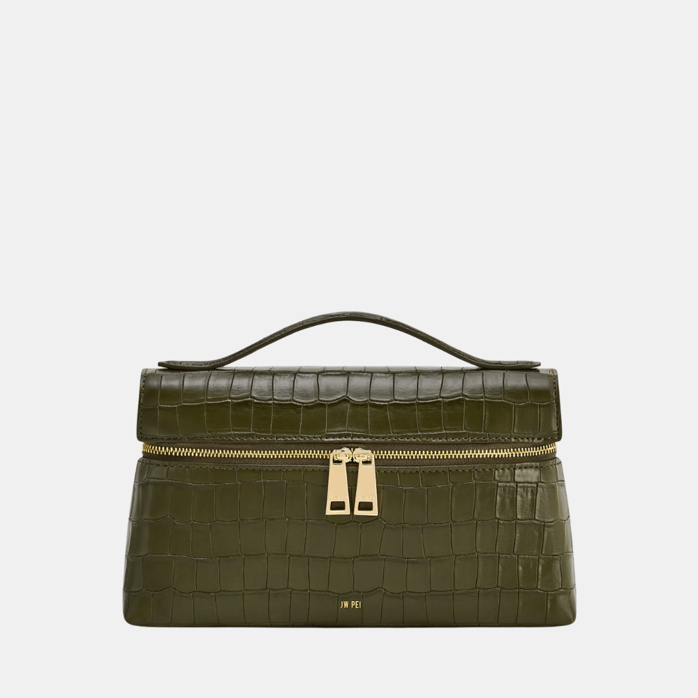JW Pei Croc - Embossed Thea Top Handle Bag (Olive Green) - DIVA ONLINE STORE