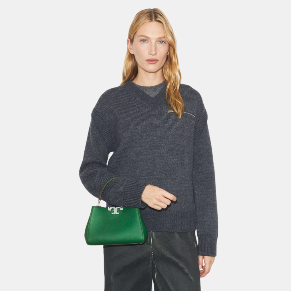 Tory Burch Eleanor Satchel Bag (Dark Kale)