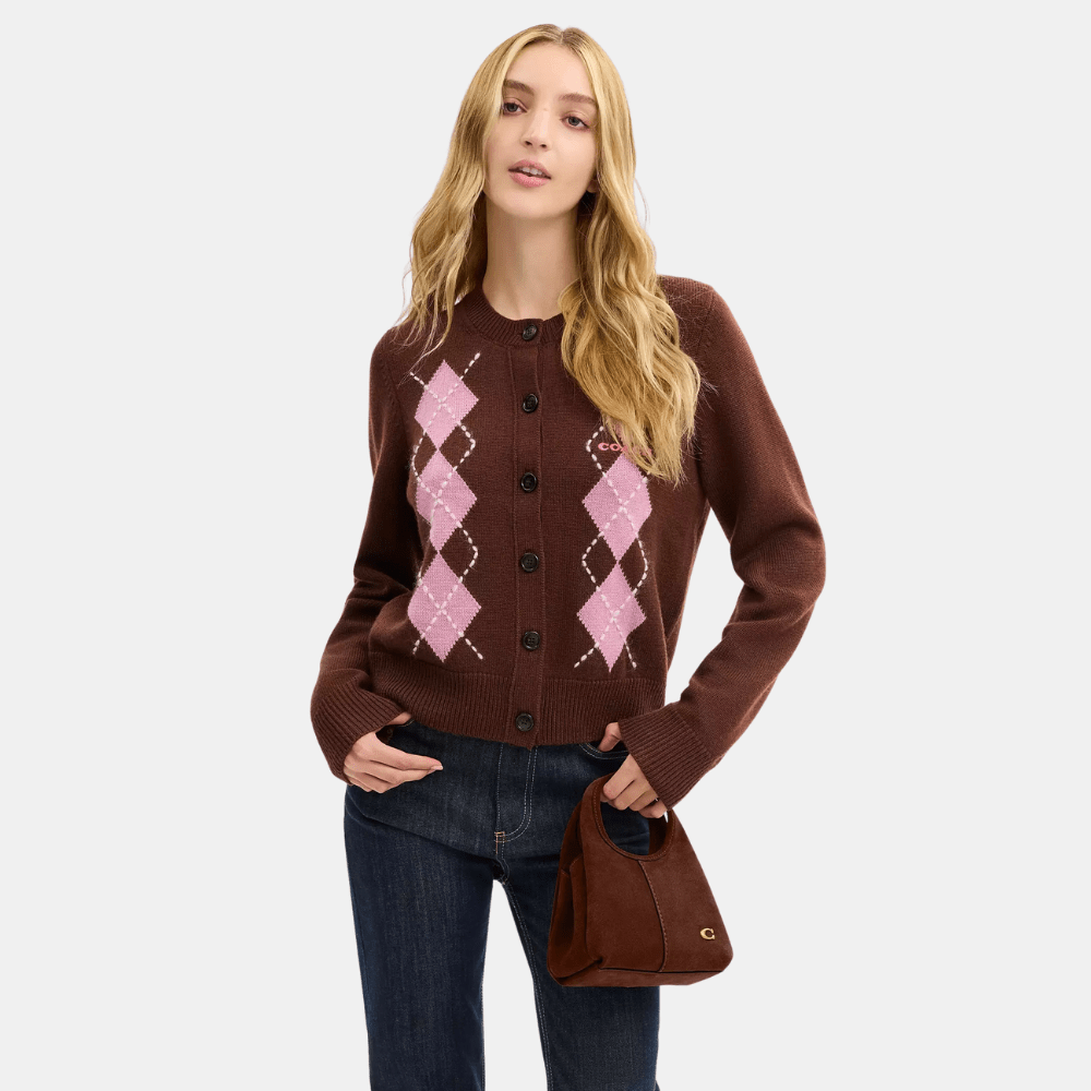 Coach Lana Shoulder Bag 19 (Suede/Warm Brown) - DIVA ONLINE STORE