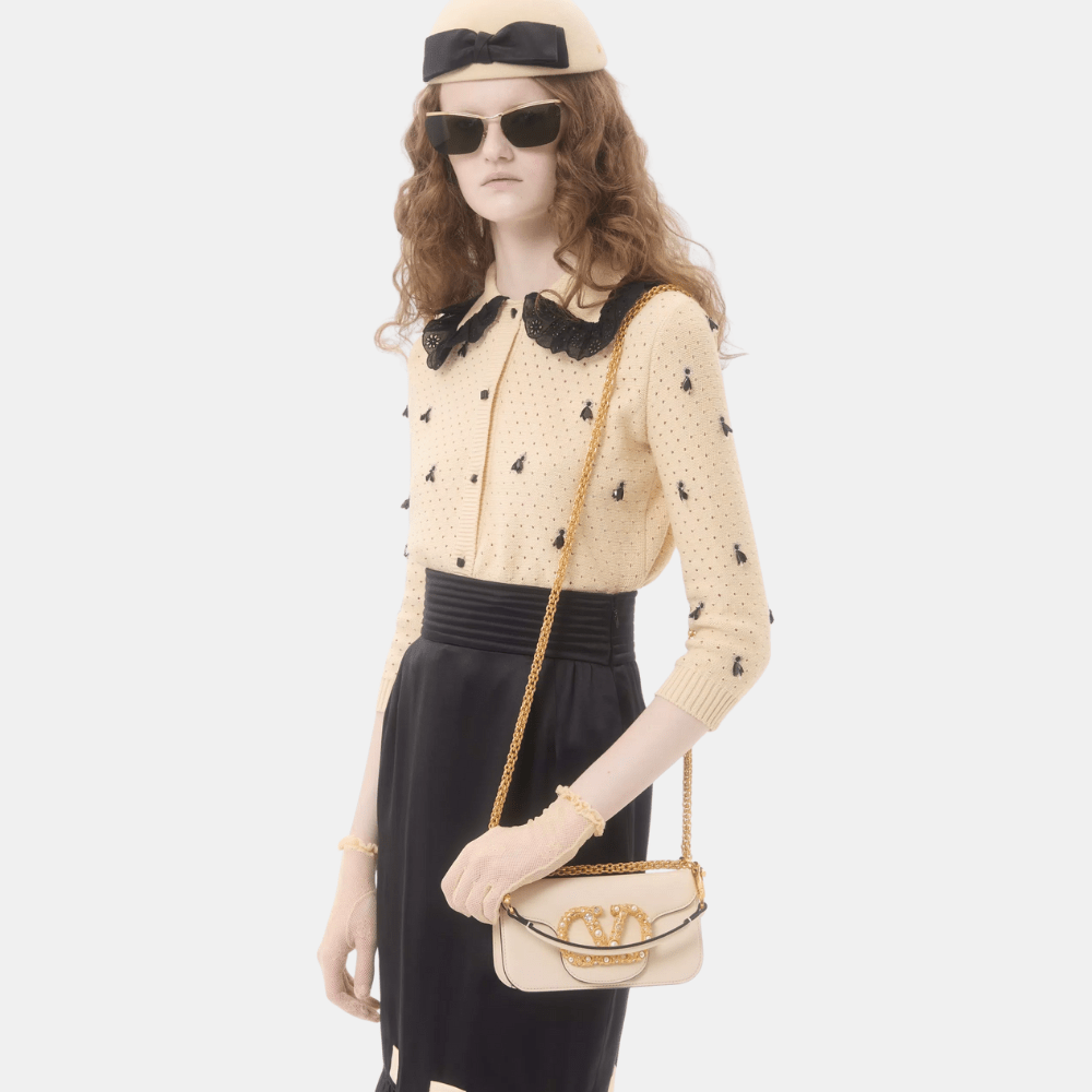 Valentino Garavani Locò Small Shoulder Bag With Jewel Logo - DIVA ONLINE STORE