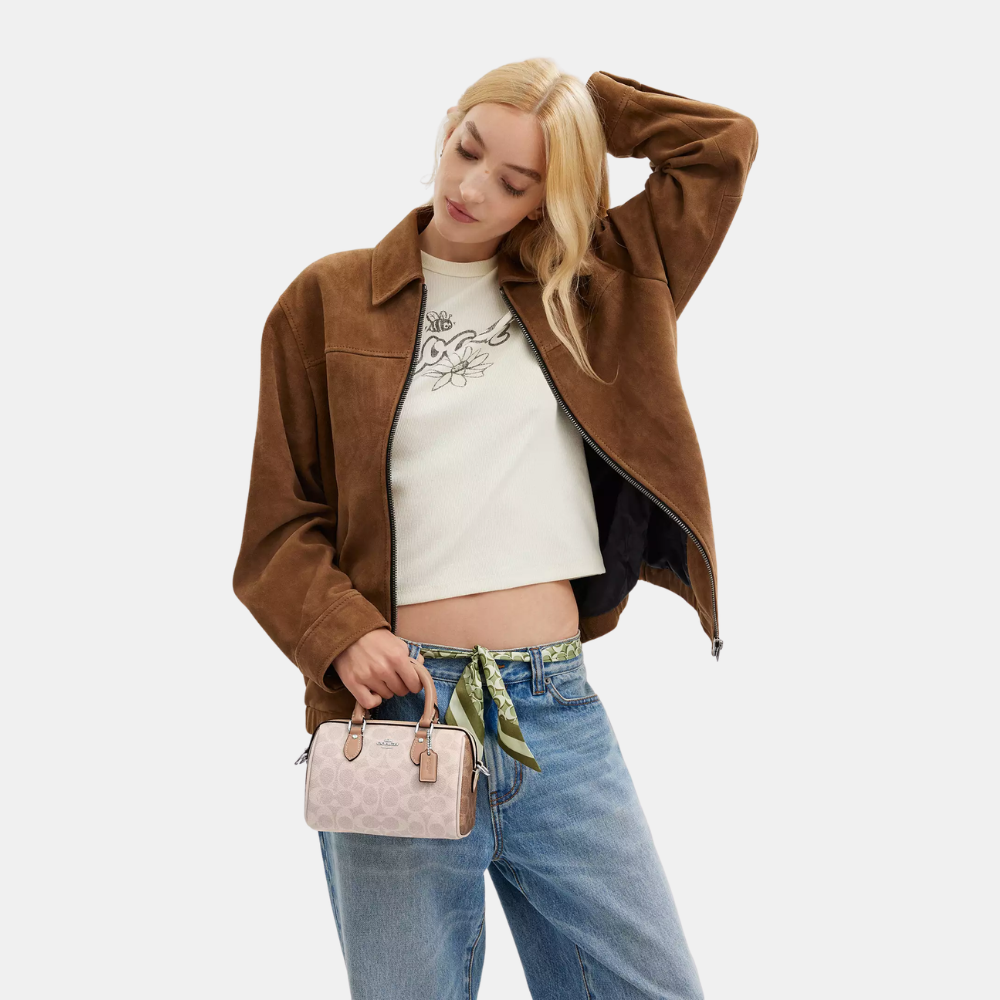 Coach Mini Rowan Crossbody Bag In Blocked Signature Canvas