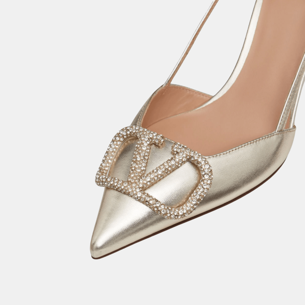 Valentino VLogo Glow Laminated Nappa Slingback Pumps - DIVA ONLINE STORE
