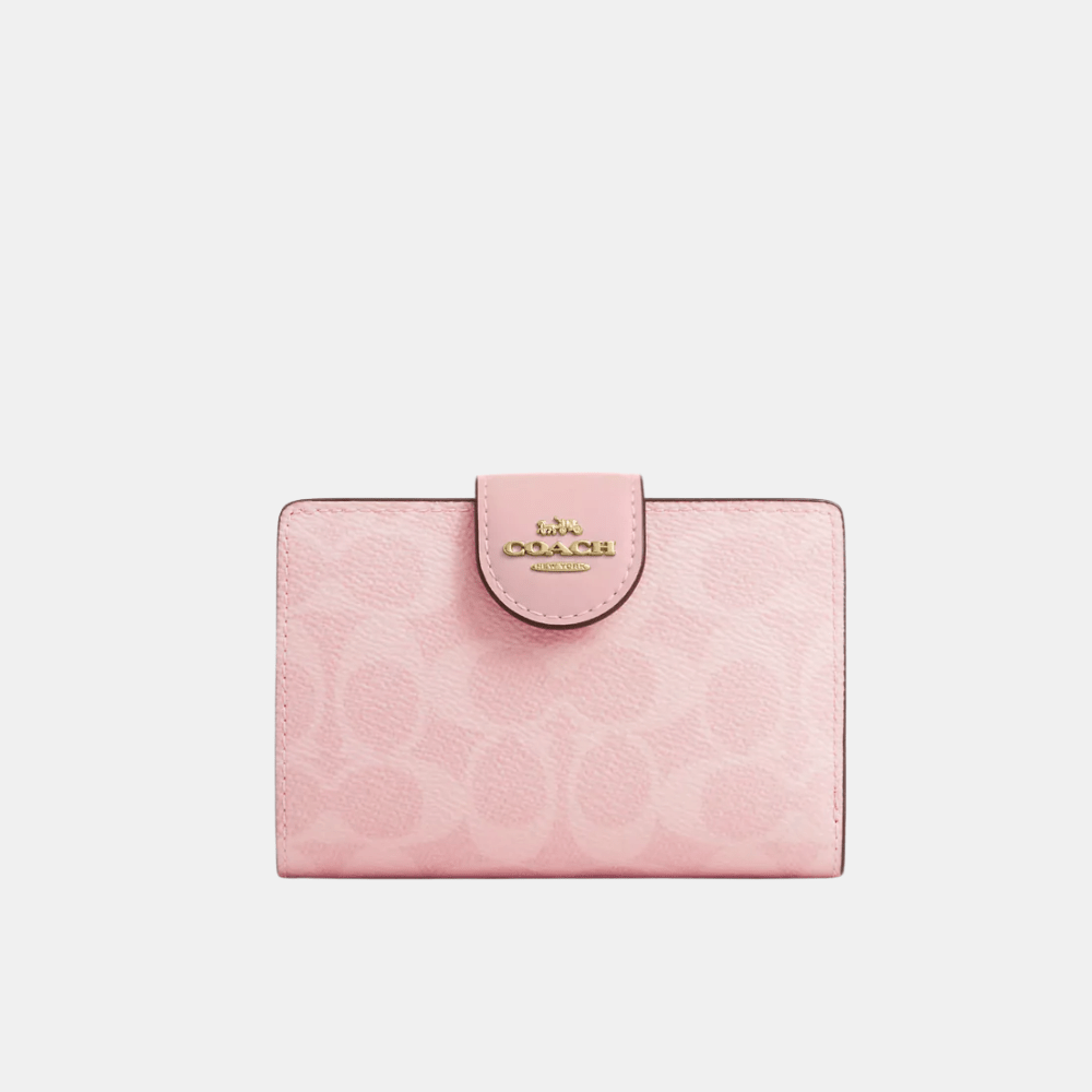 Coach Mini Wallet In Signature Canvas (Powder Pink) - DIVA ONLINE STORE