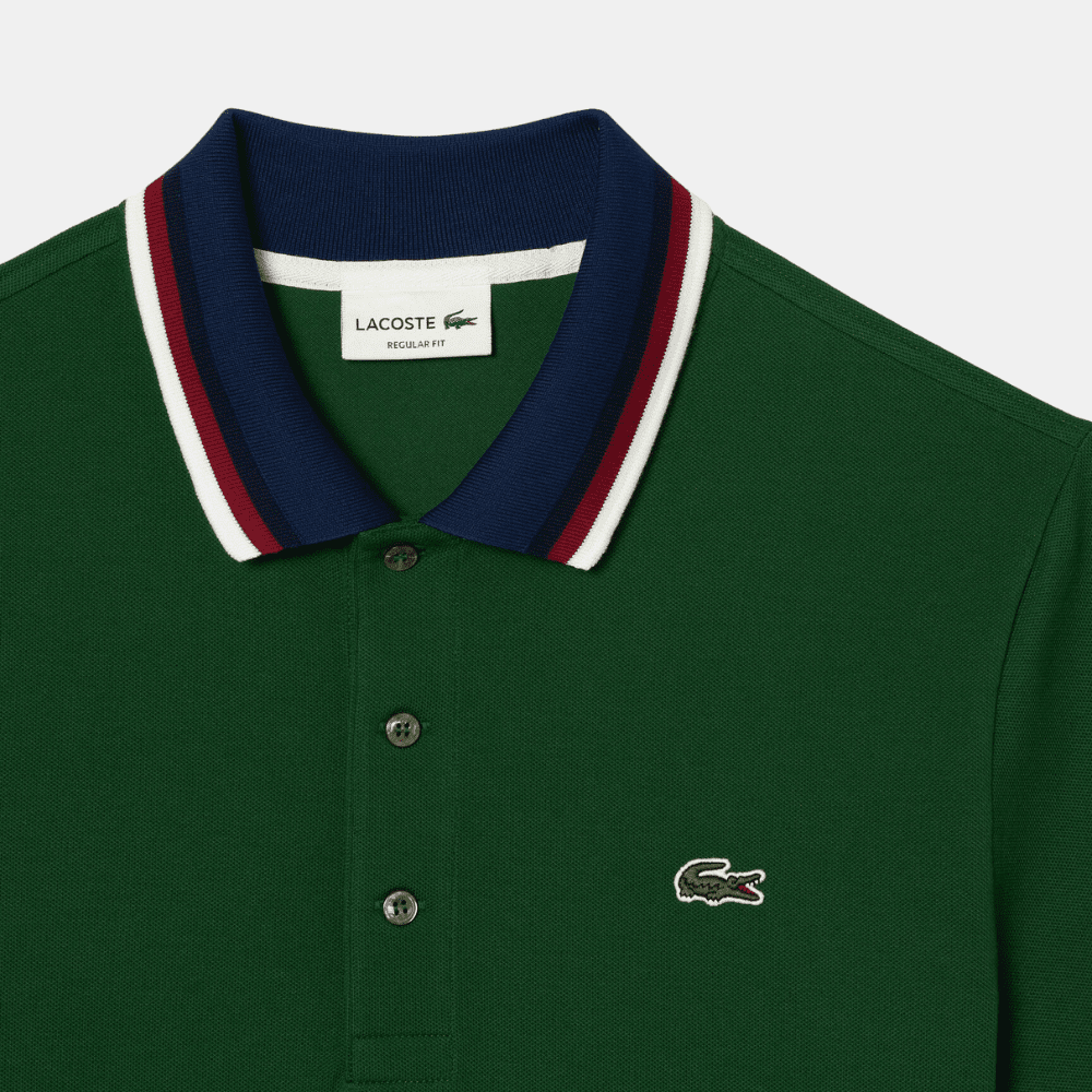 Lacoste Contrast Collar Polo Shirt (Green) - DIVA ONLINE STORE