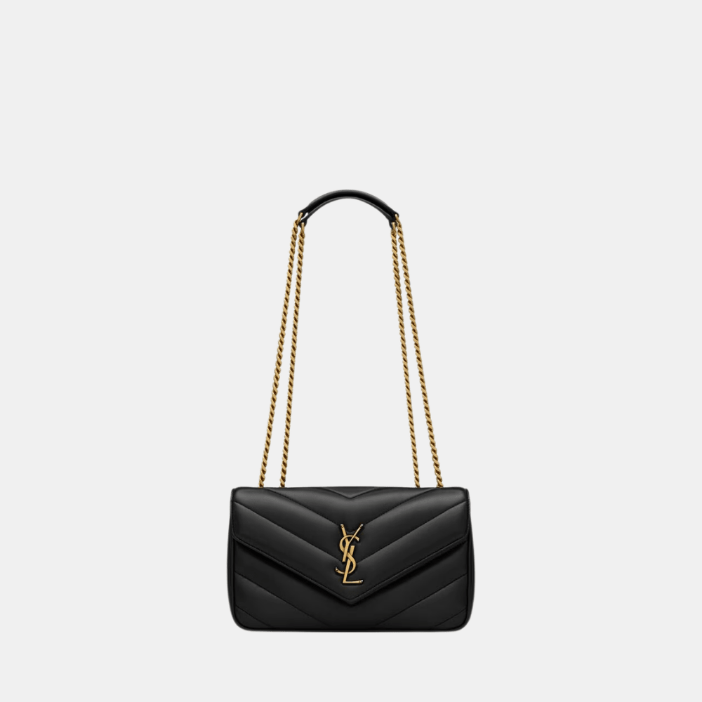 Saint Laurent Small Loulou Shoulder Bag In Matelassé Lambskin (Black) - DIVA ONLINE STORE