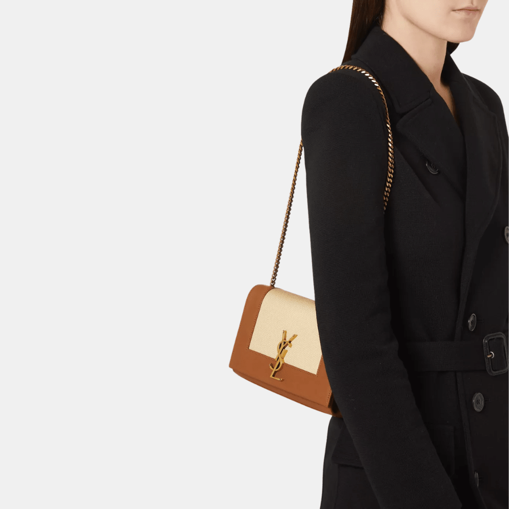 Saint Laurent Kate Small Leather and Canvas Bag - DIVA ONLINE STORE