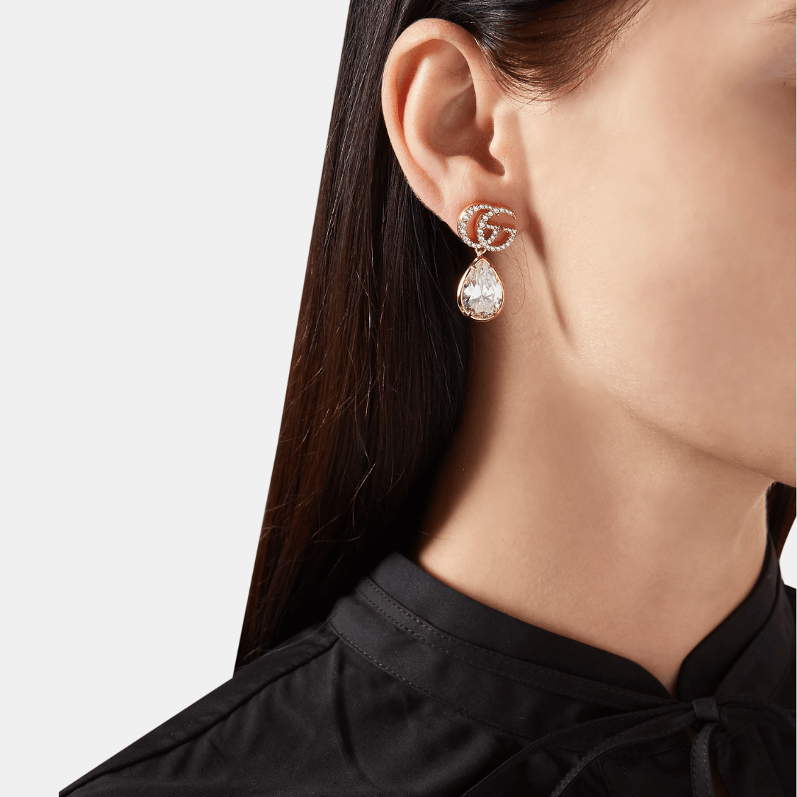 Gucci GG Marmont Crystal Drop Earrings - DIVA ONLINE STORE