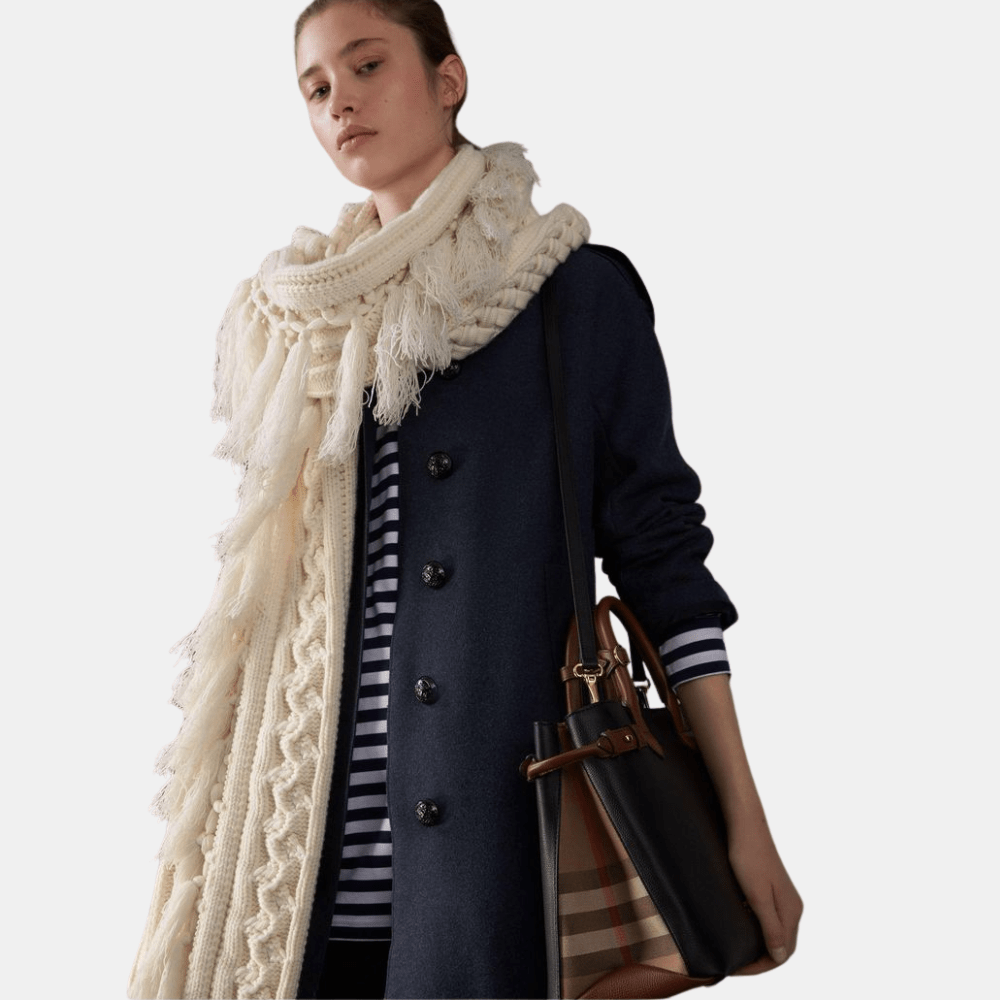 Burberry Medium Banner In Two Tone Leather (Black/Brown) - DIVA ONLINE STORE