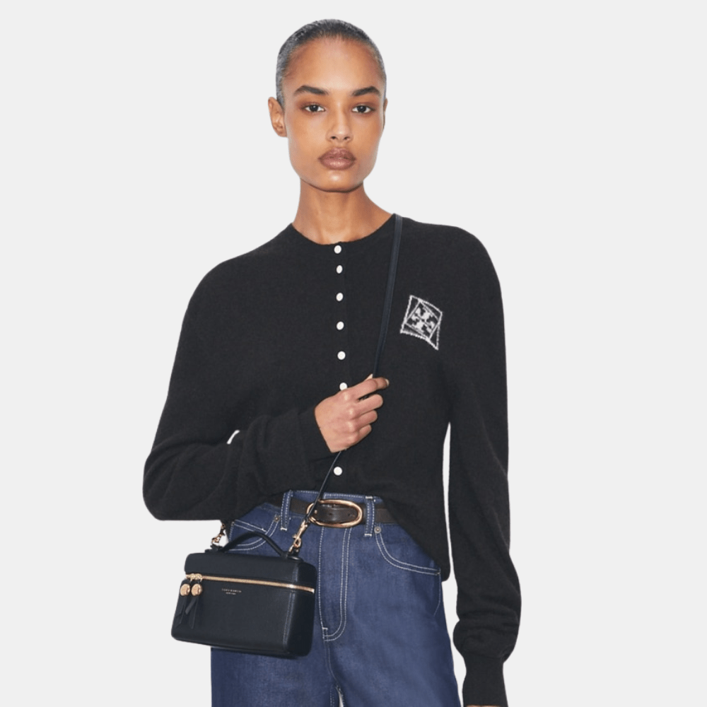 Tory Burch Romy Slim Top Handle Bag (Black) - DIVA ONLINE STORE