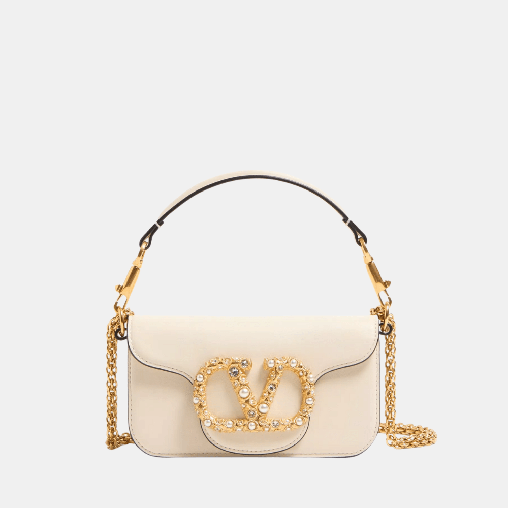 Valentino Garavani Locò Small Shoulder Bag With Jewel Logo - DIVA ONLINE STORE