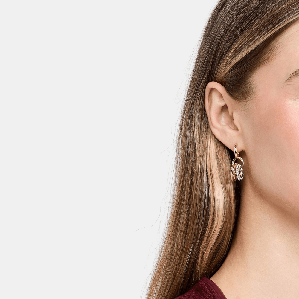 Tory Burch Miller Pavé Interlocking Hoop Earrings - DIVA ONLINE STORE