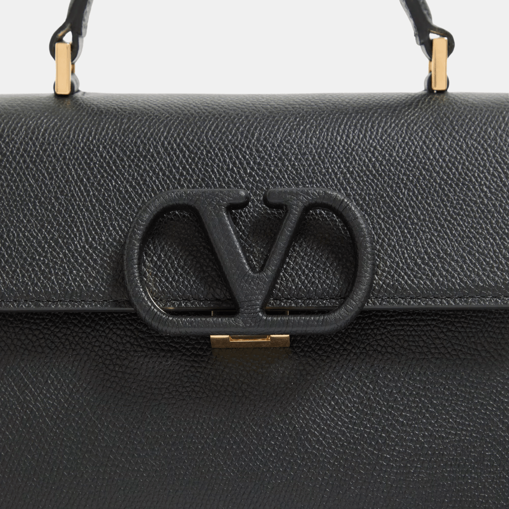 Valentino Garavani Vsling Small Handbag In Grainy Calfskin (Black) - DIVA ONLINE STORE