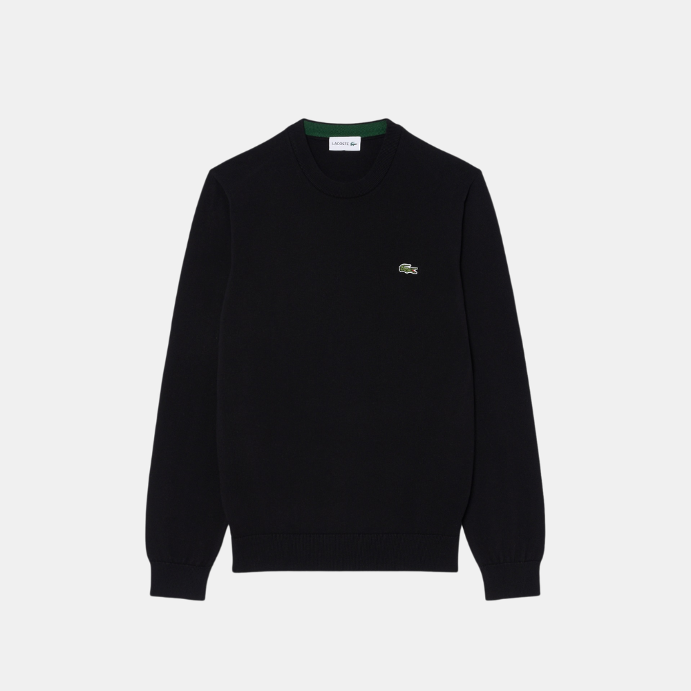 Lacoste Crew Neck Cotton Sweater (Black)