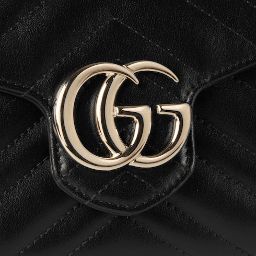 Gucci GG Marmont Wallet On Chain In Black Leather - DIVA ONLINE STORE
