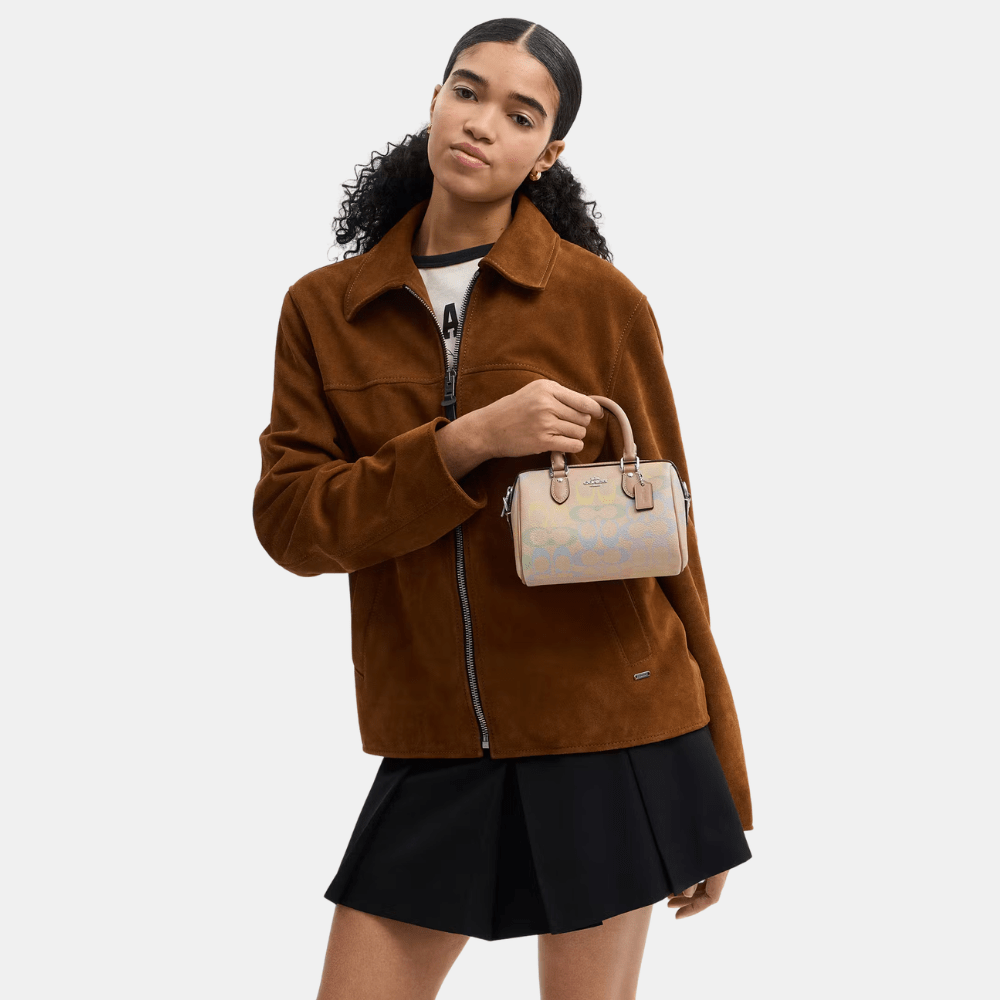Coach Mini Rowan Crossbody Bag In Rainbow Signature Canvas - DIVA ONLINE STORE