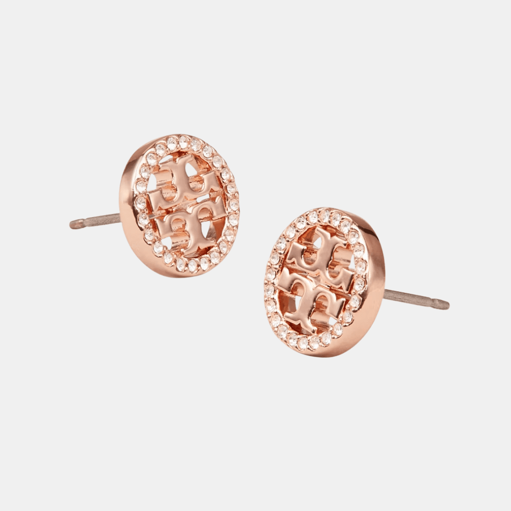 Tory Burch Icon Pavé Stud Earrings - DIVA ONLINE STORE
