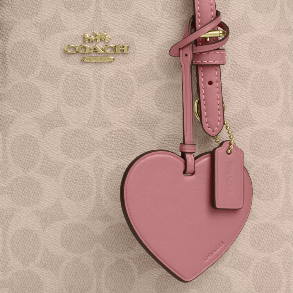 Coach Mollie Tote Bag 25 In Signature Canvas With Heart Charm - DIVA ONLINE STORE