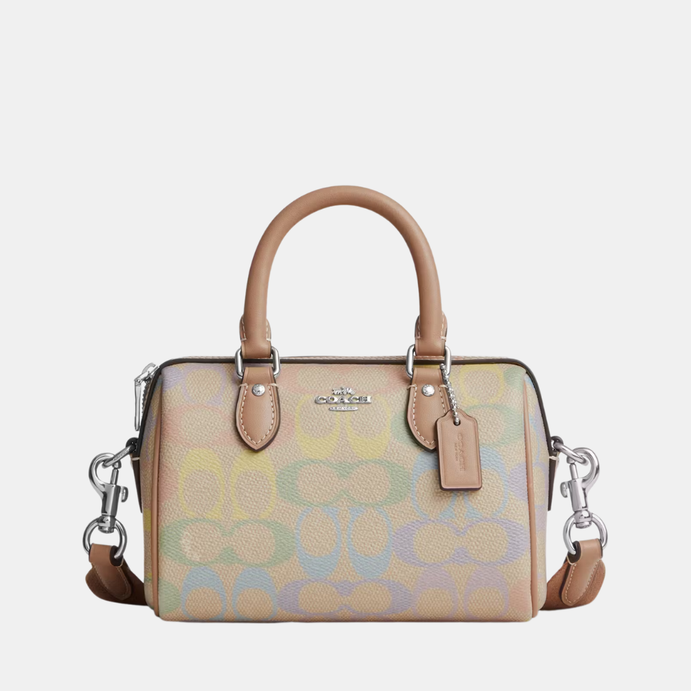 Coach Mini Rowan Crossbody Bag In Rainbow Signature Canvas