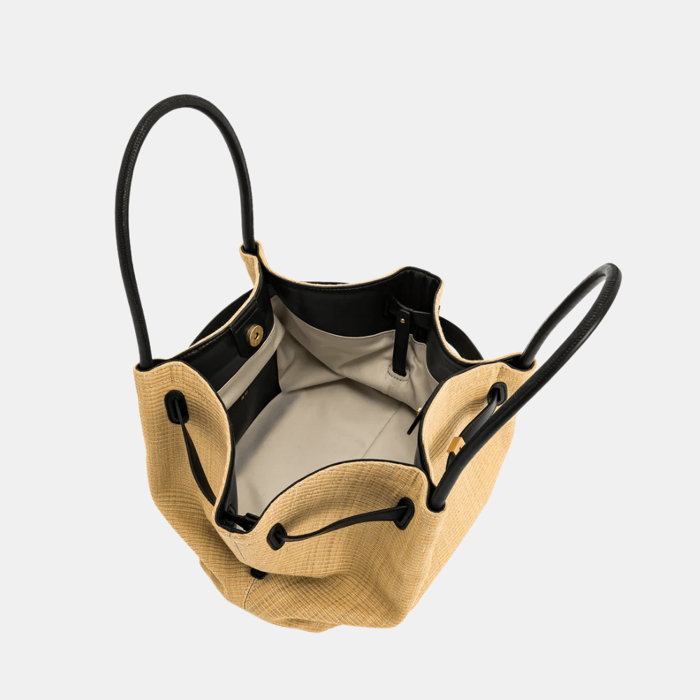 JW Pei Hana Medium Faux Straw Tote Bag (Brown Straw) - DIVA ONLINE STORE