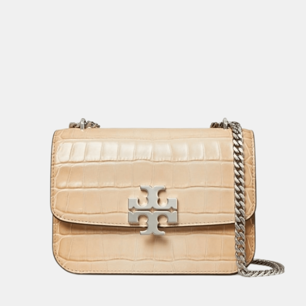 Tory Burch Small Eleanor Croc-Embossed Bag (Pale Blush) - DIVA ONLINE STORE